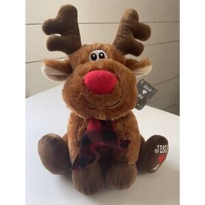 New Fiesta Christmas Reindeer Moose Plush "Jesus Loves Me" foot 12” NWT